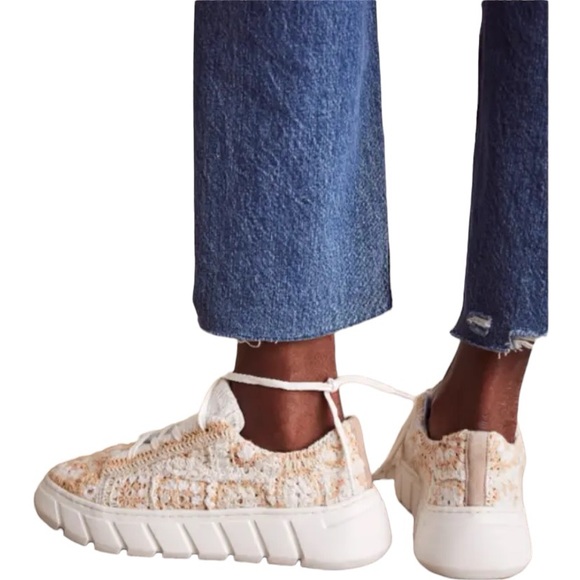 Free People Catch Me If You Can Crocheted Platform Sneakers | Size 41 - Picture 3 of 13